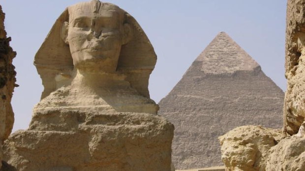 The Sphinx and pyramids of Egypt.
