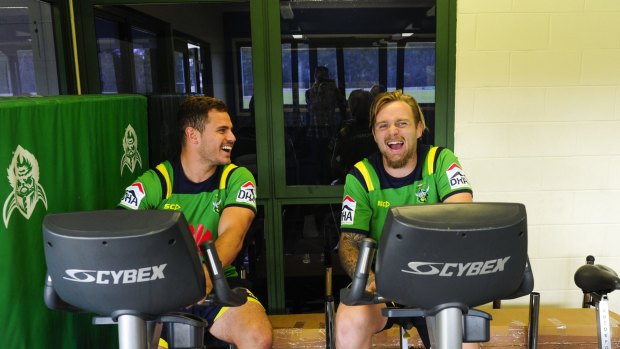 Welcome back: Injured Canberra Raiders players Aidan Sezer and Blake Austin are back for the Raiders.