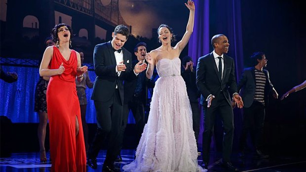 <i>Smash</i> finale ... The cast's send-off on stage of their so-called Tonys was demure by the show's standards, but still heart-breaking.