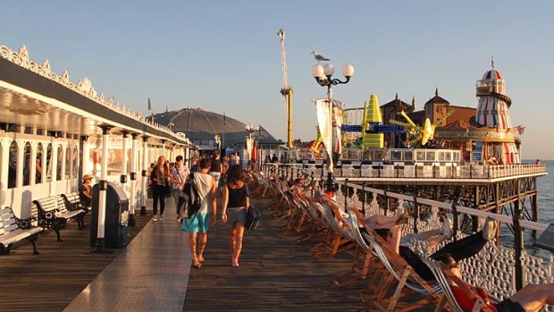 Channel charm: Early evening on Brighton Pier.