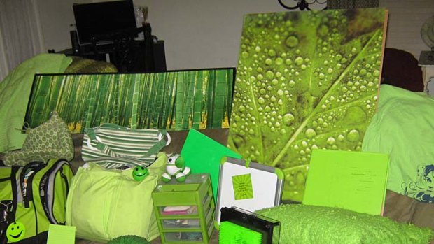 Lime green ... many of Melissa Dietzel's belongings were of her favourite colour.