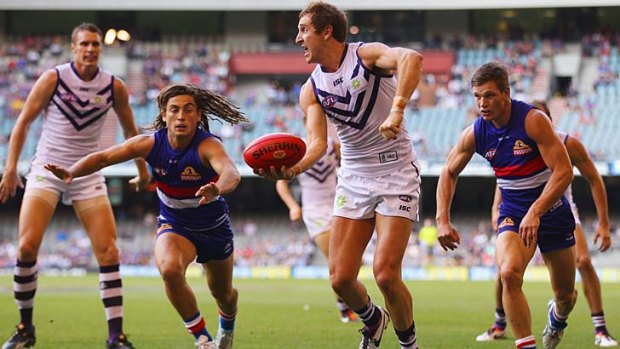 Fighting fit: Fremantle's Michael Barlow is playing at his peak again.