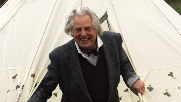 Andrew Kerr demonstrates his biodegradable tent pegs before Glastonbury 2008.