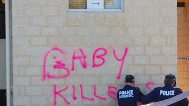 'Baby killer' graffitied on Mosman Park medical centre.