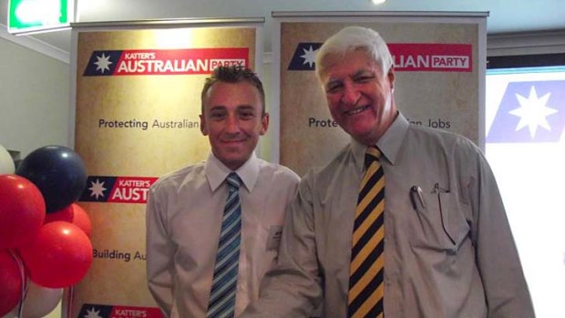 Facebook posting ... Jamie Cavanough with party founder Bob Katter.