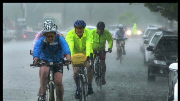 Sunshine and rain: cyclists saw a little of all weathers on the 101 kilometre ride from Nagambie to Seymour.