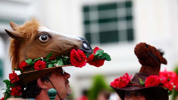 Horse-play ... punters at the Kentucky Derby.
