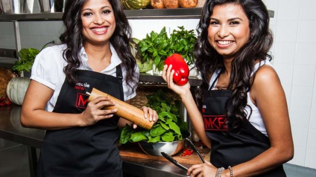 Jessie and Biswa from <i>My Kitchen Rules</i>, with the dreaded capsicum!