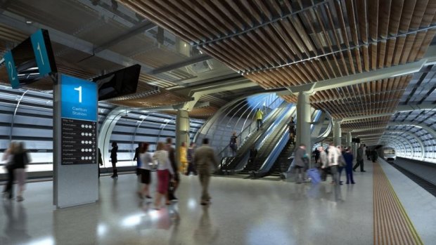 An artist's impression of a new station to be built as part of Melbourne Metro project. 