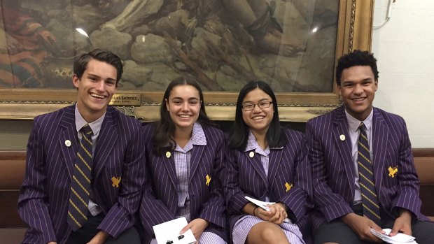 The school celebrates its 150th anniversary this year, but principal Dr Helen Drennen says that, as always, Wesley is focused on the future. Pictured: Wesley school captains.
