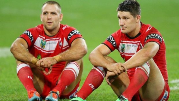 Jason Nightingale and Gareth Widdop after the loss to Melbourne