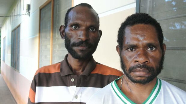 AIDS sufferers ... L. Jackson, left, and R. Umbo Wonda are being treated at a clinic in Jayapura, where witchcraft and black magic are blamed for its spread.