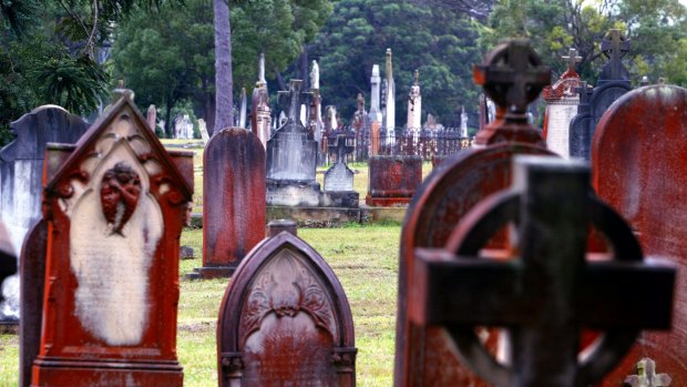 Headstones at Rookwood cemetery. 