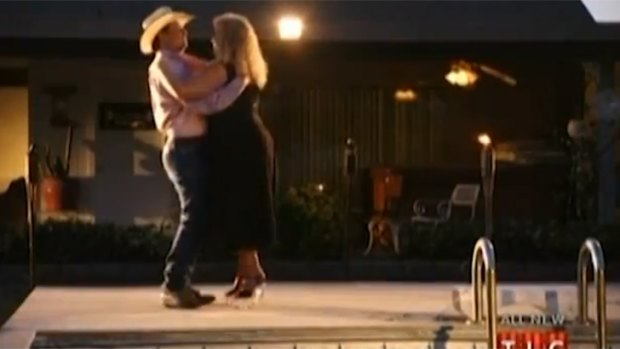 Darlene Flynn dances by the pool with then-boyfriend Justin Smith.