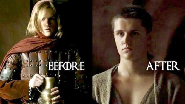 Lancel Lannister before and after shots ... he's certainly not making many friends now.