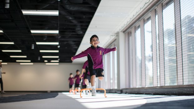 Haileybury College students have indoor and outdoor areas in which to play.