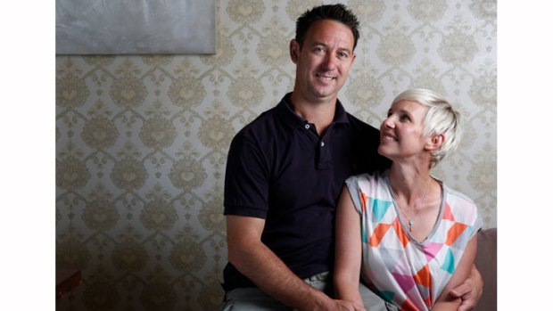 Finding courage: Tracey Levey, with husband Matt.