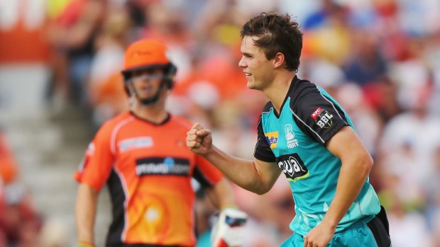 Unheralded: Leg-spinner Mitchell Swepson will be on a plane with the Test squad for India.