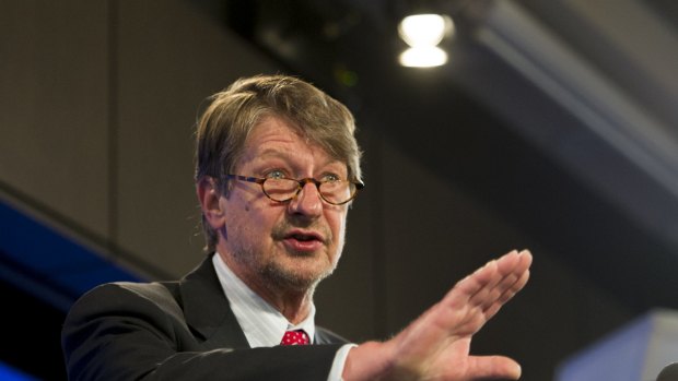  P.J.O'Rourke at the National Press Club in Canberra on Wednesday.
