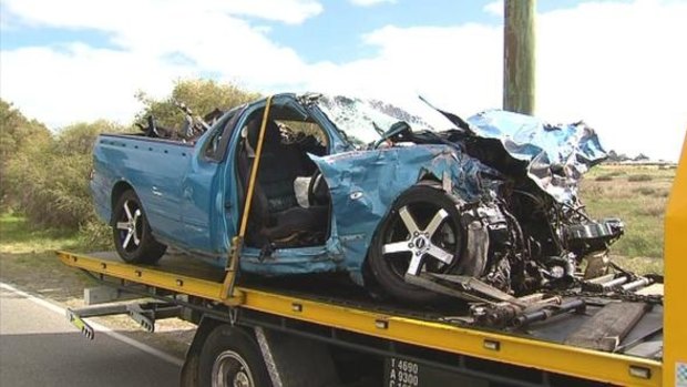 The driver of this ute is in a critical condition after a head-on crash in Gosnells.