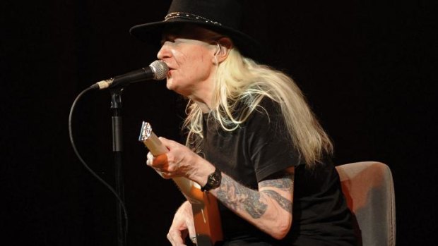 Johnny Winter performing on stage in 2008.