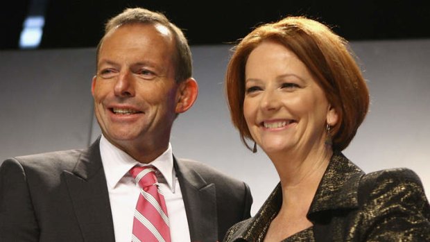 Picking fights: Julia Gillard and Tony Abbott.