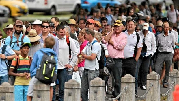 Bumper crowd: Fans queued outside the SCG from dawn for the fifth and final Ashes Test at the SCG today.