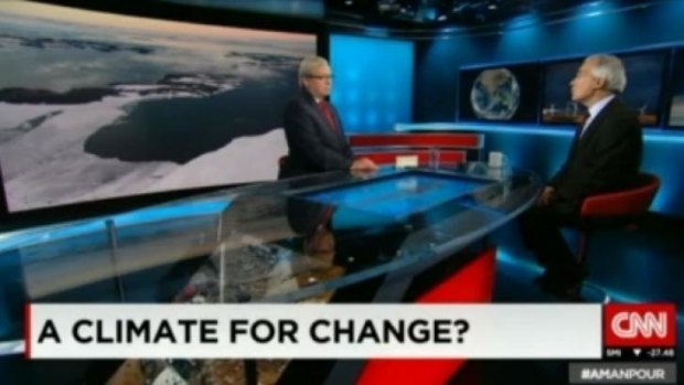 Pet issues ... Kevin Rudd discussed the Chinese economy and the challenges of climate change with expert sources on his first show as guest host on CNN.