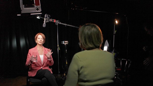 Julia Gillard is interviewed by Sarah Ferguson for <i>The Killing Season</i>.