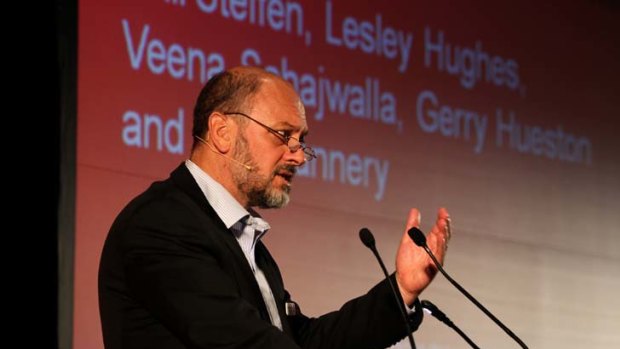''People have commonsense. They understand risk and how to manage it'' ... Professor Tim Flannery at Parramatta RSL last night, where 500 people heard him speak.