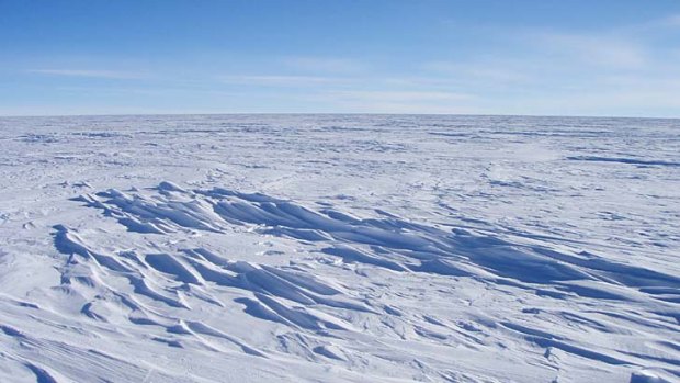 Cold and flat: most of Antarctica looks quite flat, despite the subtle domes, hills, and hollows.