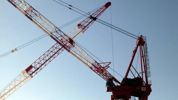 Many city cranes are involved in commercial and residential projects.