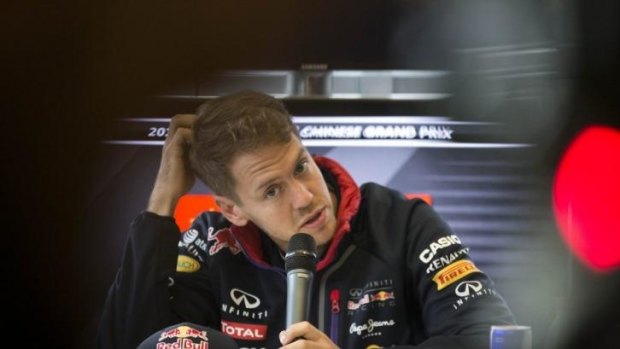 Sebastian Vettel, pictured before the Chinese Grand Prix, insists he did move over for Daniel Riccardio.  