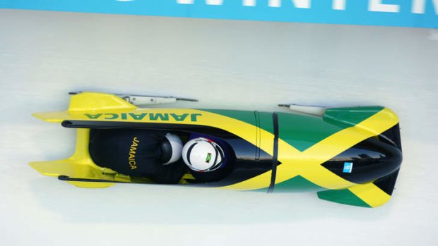 Cold comfort: The Jamaica bobsleigh team are sweating on the whereabouts of their luggage.