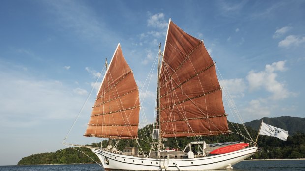 The hand-made schooner.