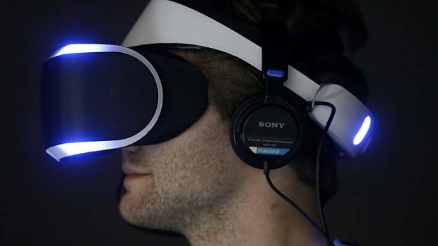 Project Morpheus: The PlayStation 4 virtual reality headset in action.
