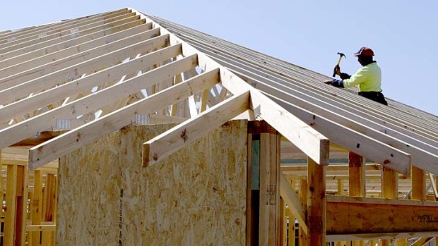 A house under construction in the suburbs of Sydney.