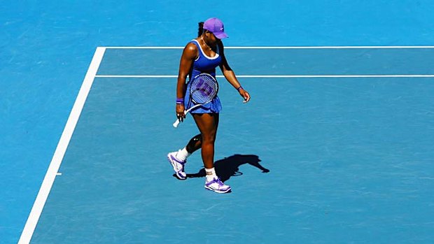 Serena Williams during her match against unseeded Russian Ekaterina Makarova.