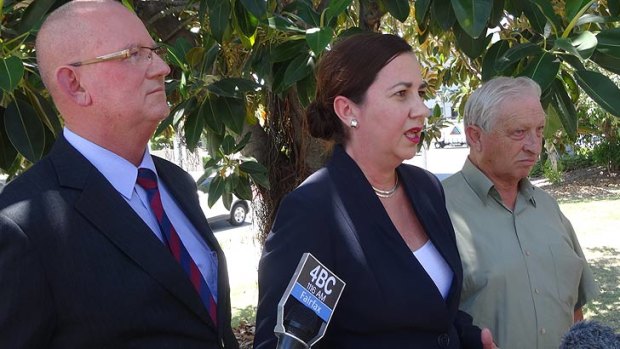 Labor MP Bill Byrne, Opposition Leader Annastasia Palaszczuk and Professor Jake Najman, of the Queensland Coalition for Action on Alcohol.