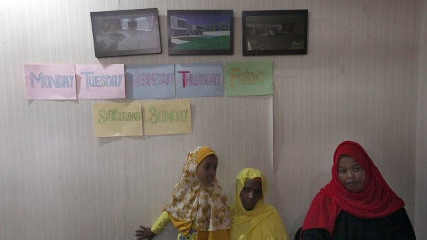 A classroom in Jakarta conducted by non-profit organisation Dompet Dhuafa to help refugees enrol in public schools.