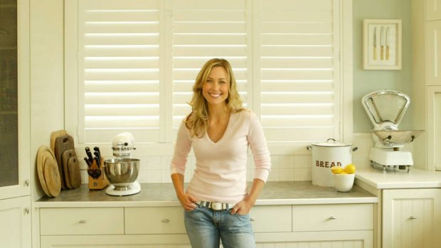 Tara Dennis in her kitchen.