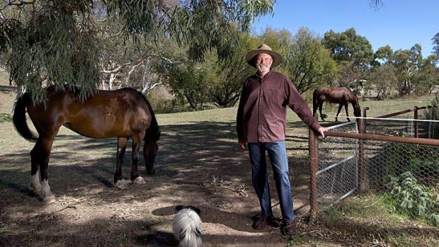 Balance: New mental health deputy commissioner Bradley Foxlewin on his property near Canberra, where he spends half his time.