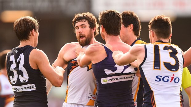 Tussle: The Dockers and the Eagles share the top two spots on the ladder.