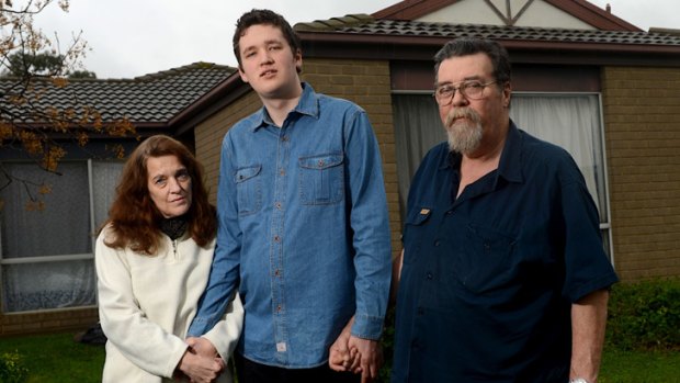 Stephen and Renee Lennon with their son Declan at their Werribee house.