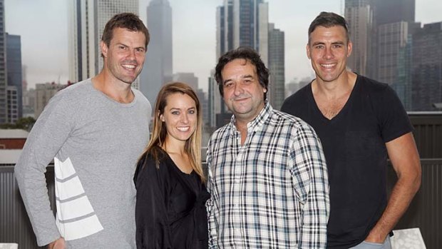 Channel Seven's Saturday pre-match team: Luke Darcy, Sam Lane, Mick Molloy and Matthew Richardson.