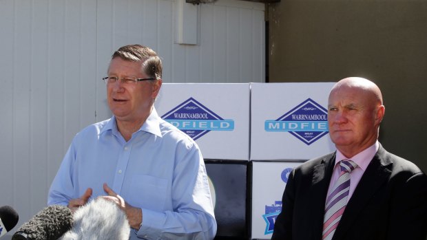 Denis Napthine and Colin McKenna of Midfield Meat. 