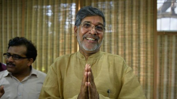 Activist acknowledged: Kailash Satyarthi after winning the Nobel Peace Prize.