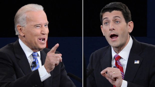 US Vice President Joe Biden (left) and Republican vice presidential candidate Paul Ryan (right).