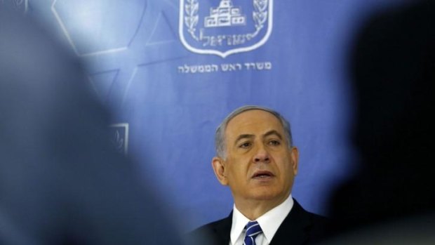 Israeli Prime Minister Benjamin Netanyahu speaks at his weekly cabinet meeting in Tel Aviv. 