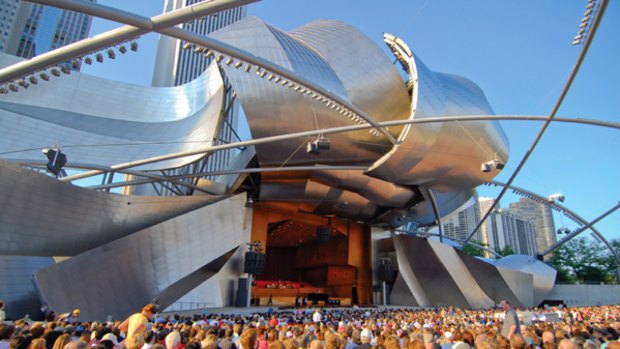 The Frank-Gehry-designed Jay Pritzker Pavilion.